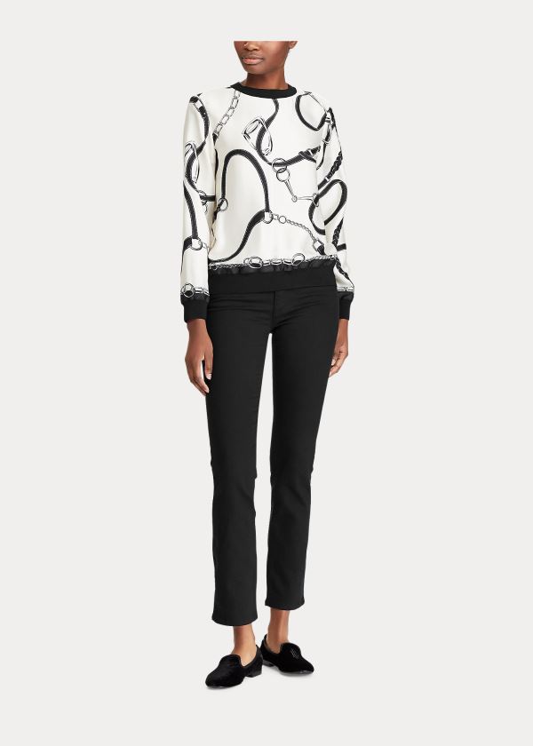 Calças Ralph Lauren Stretch Twill Straight Mulher 81056-UYEJ